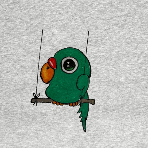 Parrot on a swing by DaretoDream